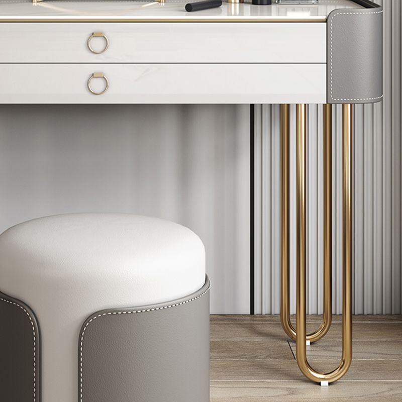 Bedroom Make-up Vanity Luxurious 2-Drawer Vanity Desk with Stool