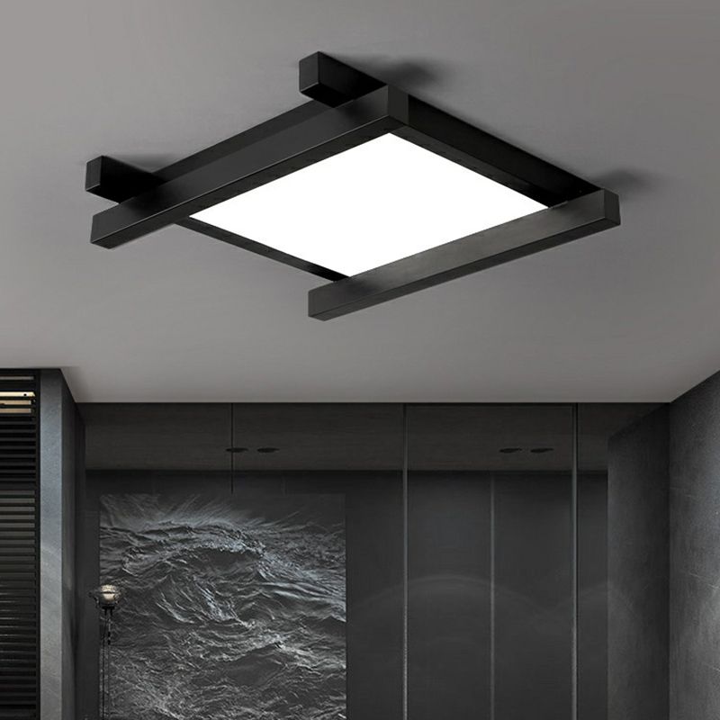 Japanese Checkerboard Design Ceiling Lighting Acrylic Lounge LED Flush Mounted Lamp