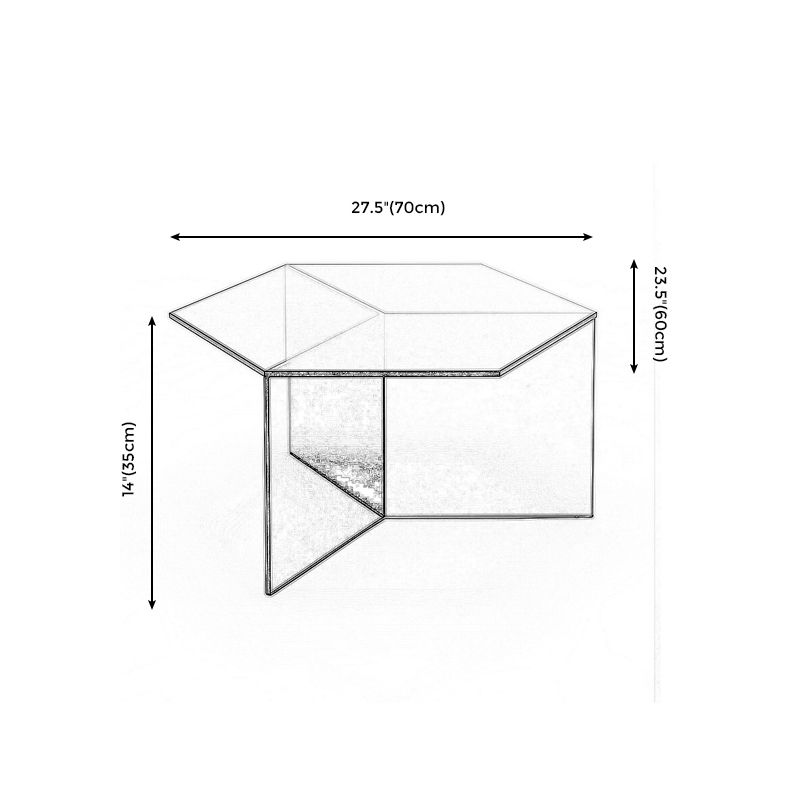 Geometric Clear Acrylic Coffee Table Modern Colored Cocktail Table