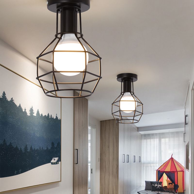 1-light Ceiling Mounted Light Industrial Style Close to Ceiling Light