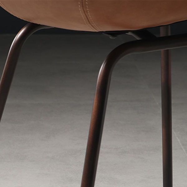 Sillas de comedor de cuero estilo moderno Sillas de comedor sin brazos con respaldo sólido
