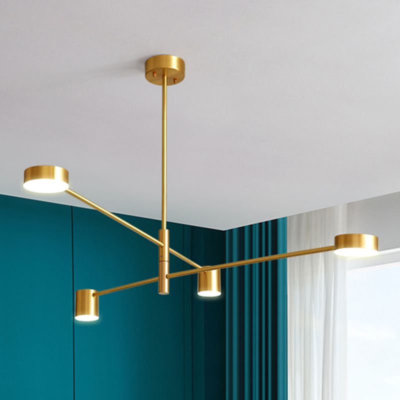 Gold Pendant Lighting Fixtures Modern Metal  Flat Discs Hanging Ceiling Light