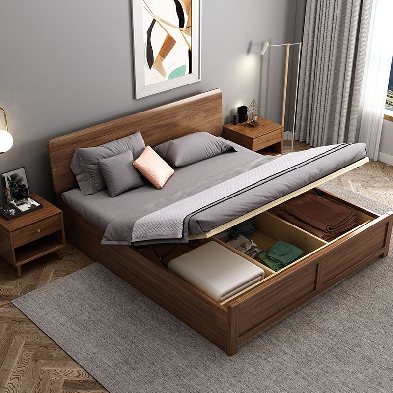 Traditional Headboard Standard Bed Solid Wood Bed with Custom Legs