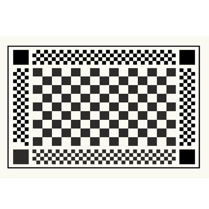 Brown Modern Carpet Plaid Pattern Polyester Area Rug Stain Resistant Rug for Home Decor