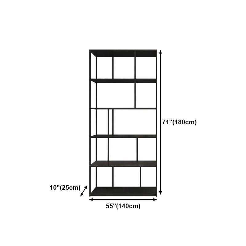 4-Shelf Black Etagere Bücherregal zeitgenössischer offener Eisenrahmen und Regal