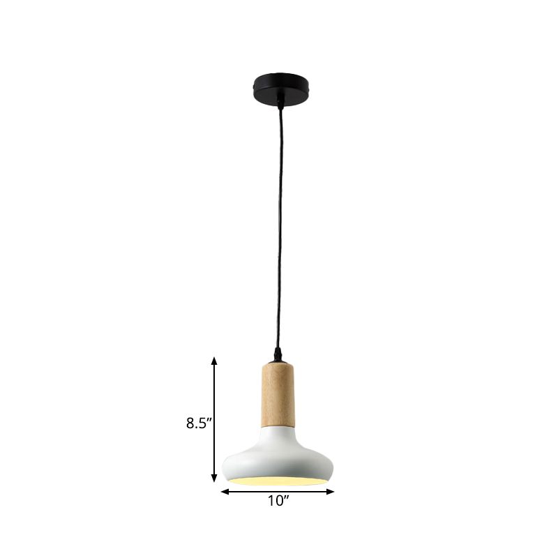 Forme d'urne Hanging Lightture Nordic Metallic 1 Head White Brow Pendant avec tube CAP