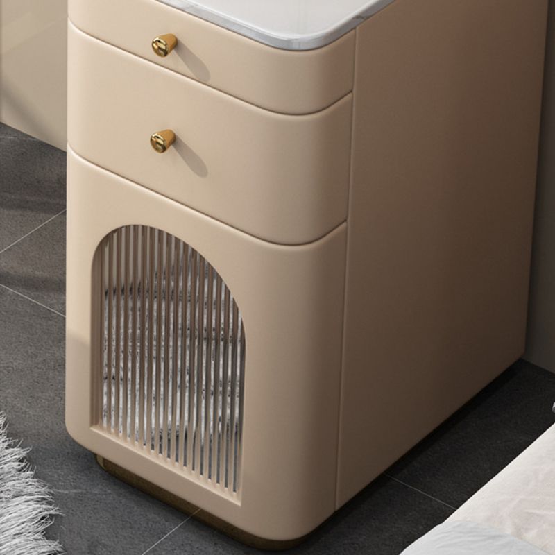 Luxurious Metal Makeup Dressing Table Stone Top Bedroom Vanity Desk