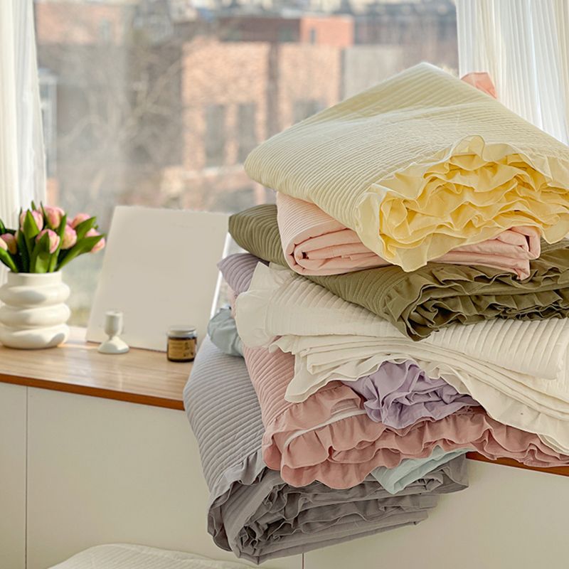 Elegant Cotton Sheet Set Solid Color Fitted Sheet for Bedroom