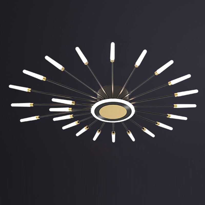 Plafonnier encastré Spoutnik en or noir, nouveau plafonnier moderne en acrylique pour le salon