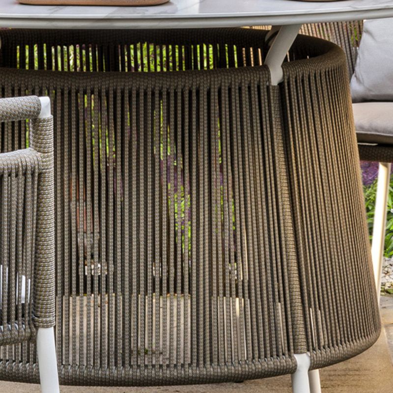 Boho Style Dining White Round Stone 1/2/5/6 Pieces Dining Set