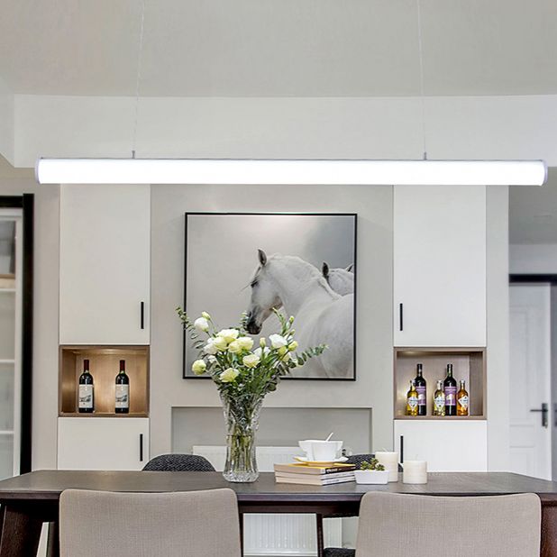 Aluminium Island Leuchte Einfacher Stil 1-Licht-Zylinderrestaurant LED Hanging Lampe