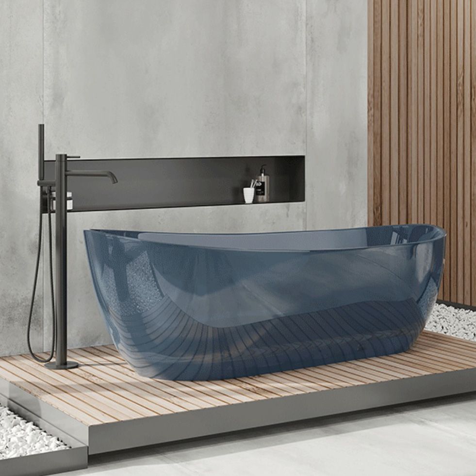 Soaking Stand Alone Bathtub Oval Antique Finish Modern Bath Tub