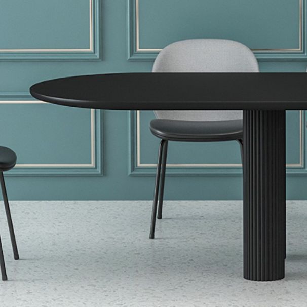 Modern Oval Dining Table Tripod Base Kitchen Dining Table with Solid Wood