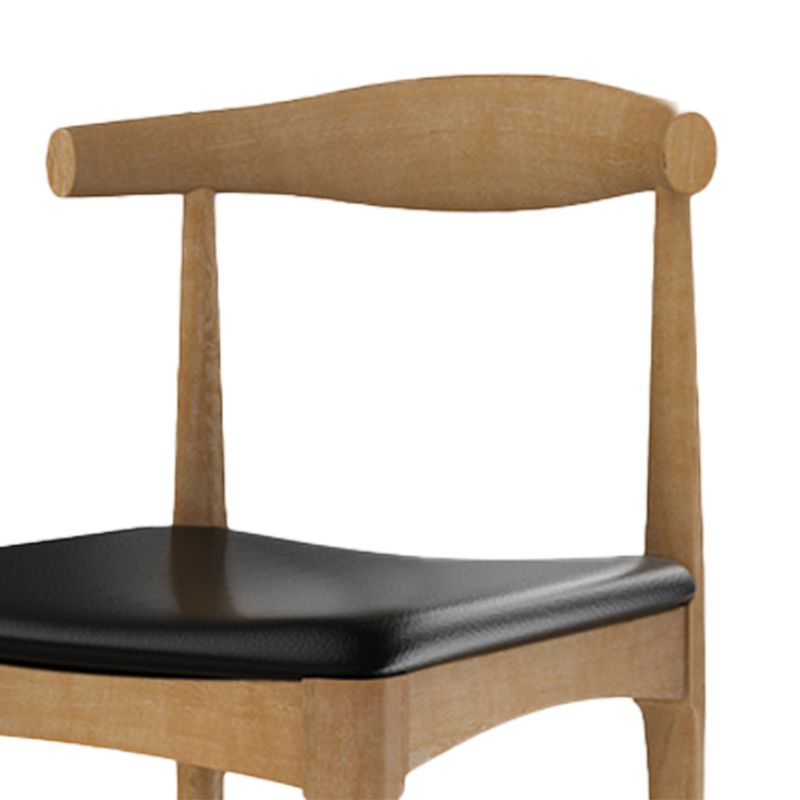 Sillas de comedor modernas con respaldo abierto, sillas laterales sin brazos con patas de madera