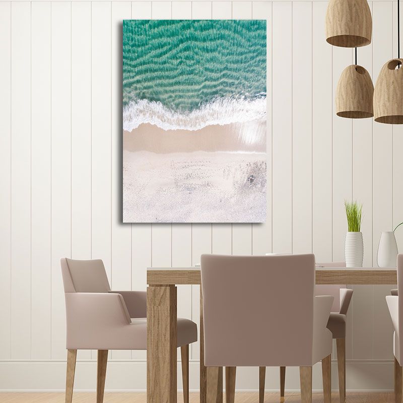 Canvas Blue Wall Decor Tropical Skyline View of Sea Waves Wall Art for Bedroom
