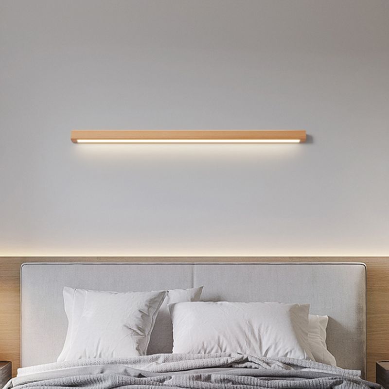 Luci da parete di vanità lineari in stile moderno legno 1 luci specchio da toeletta leggero