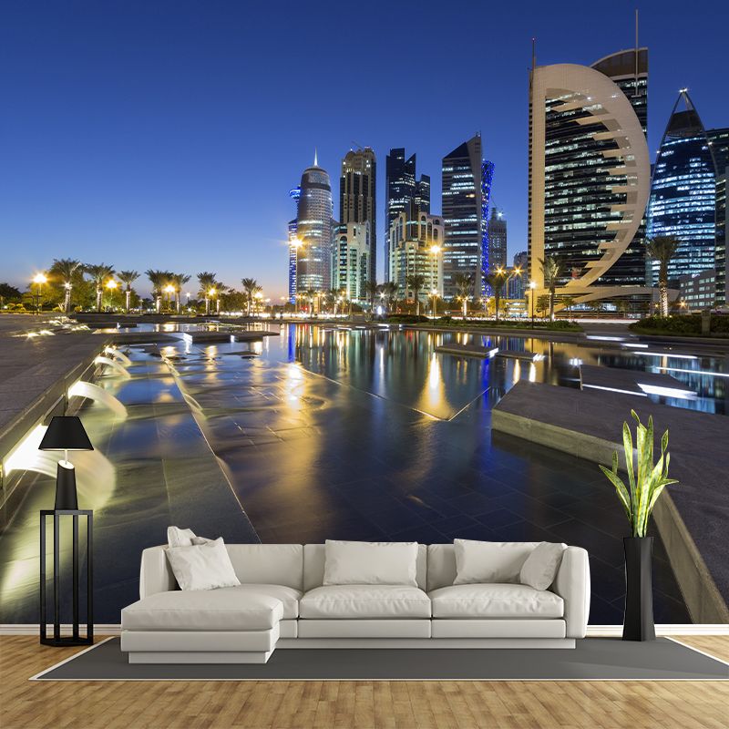 Simple City Landscape Wall Mural Personalized Size Available Home Decor Cafe Design Living Room