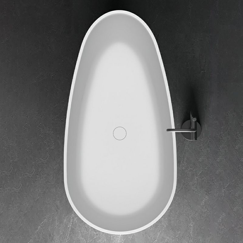 Modern Stone Soaking Bath White Freestanding Bathtub for Bathroom