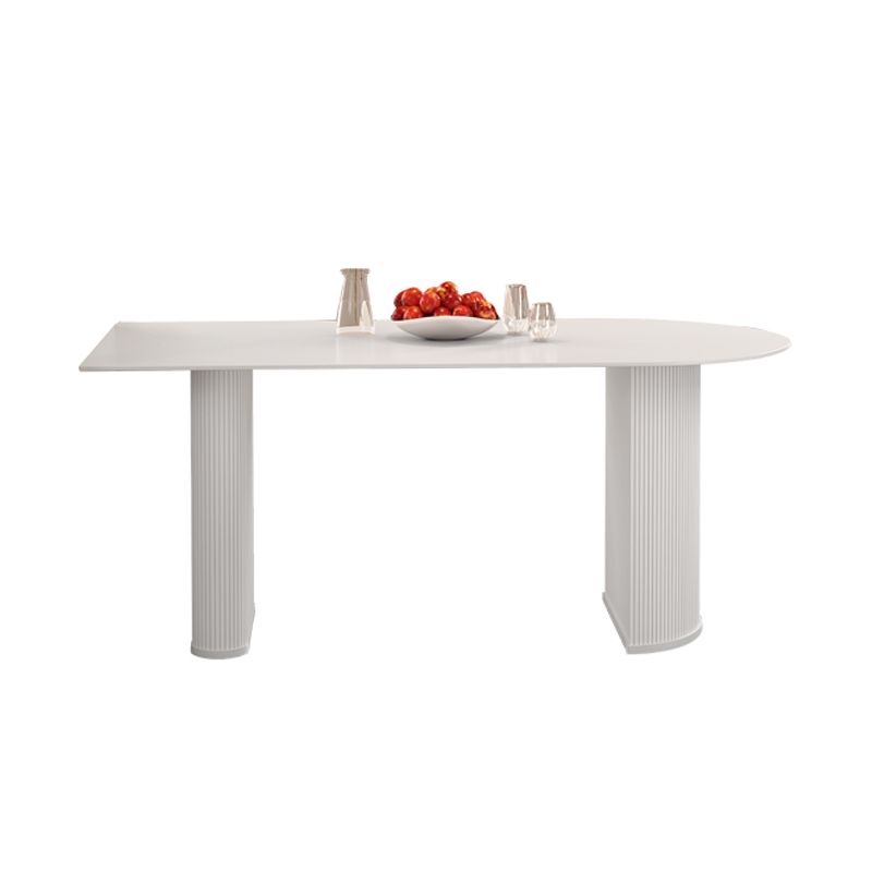 Solid Wood Modern Free Form Dining Table Sintered Stone Top Table for Dining Room