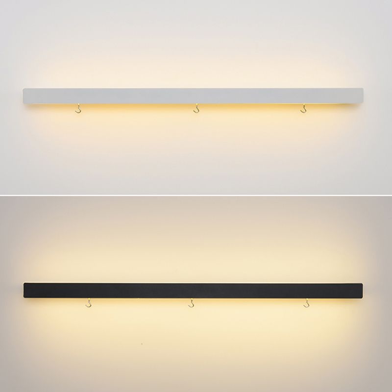 Linear Wall Light Fixture Nordic Metal Foyer LED Wall Lighting with Storage Rack Design