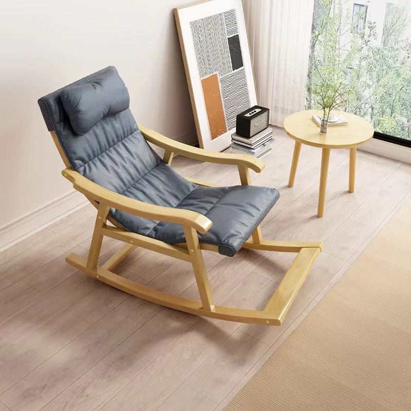 Contemporary Rocking Chair Solid Wood Rocker Chair with Padded Seat