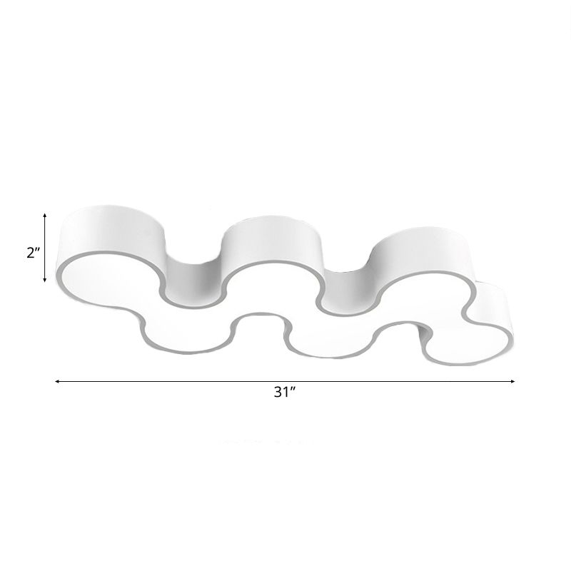 Wavy Design Acrylique Plafonnier Lampe Contemporaine Chaud/Blanc Éclairage LED Chambre Plafonnier Luminaire en Blanc