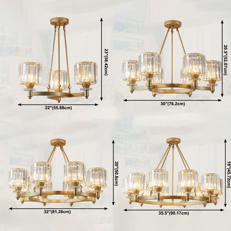 Crystal Multi Lights hangende plafondlampen moderne stijl cilinder kroonluchter verlichtingsarmaturen