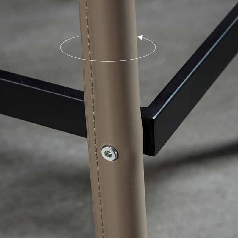 1 Pc Metal Leather Counter Stools Industrial Low Back Bar Stools with Rectangle Seat