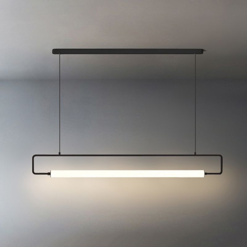 1 lustre linéaire luminaire lumières pendantes modernes éclairage métallique île