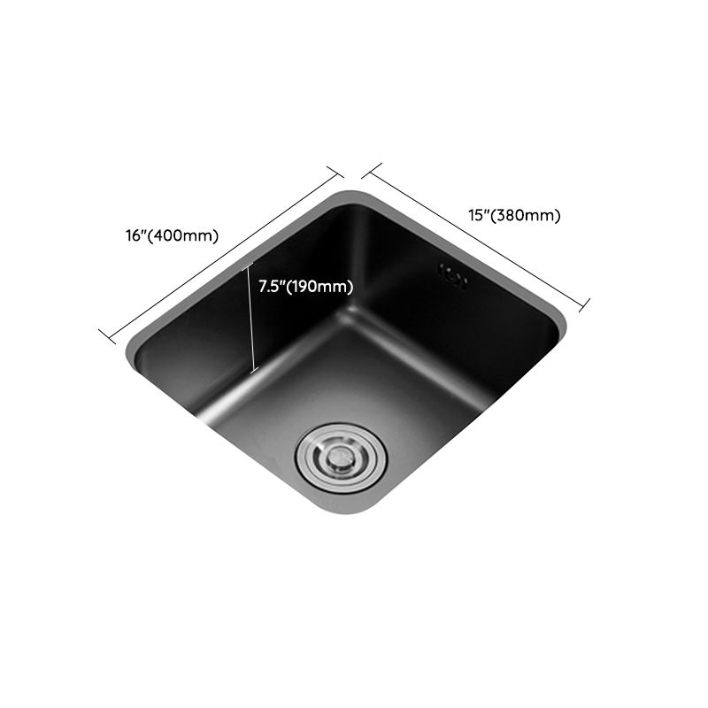 Contemporary Stainless Steel Sink in black with Strainer Drop-In Kitchen Sink