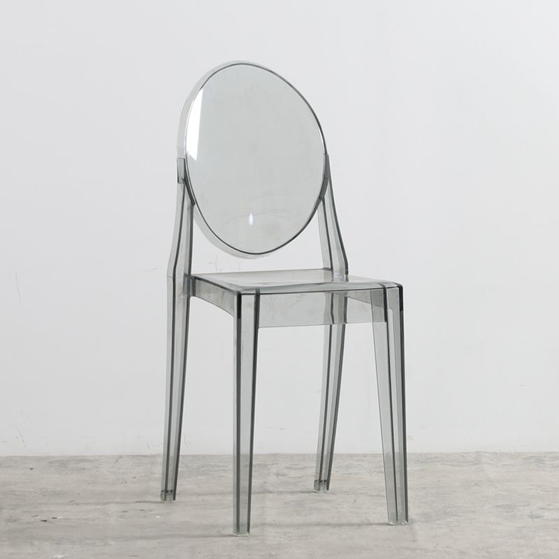 Chaise de salle à manger contemporaine en plastique, chaise à dossier ouvert avec 4 pieds pour la maison