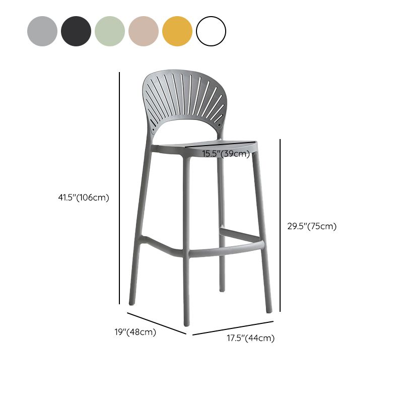 Contemporary Style Plastic Bar Stool Footrest Counter Stool for Restaurant