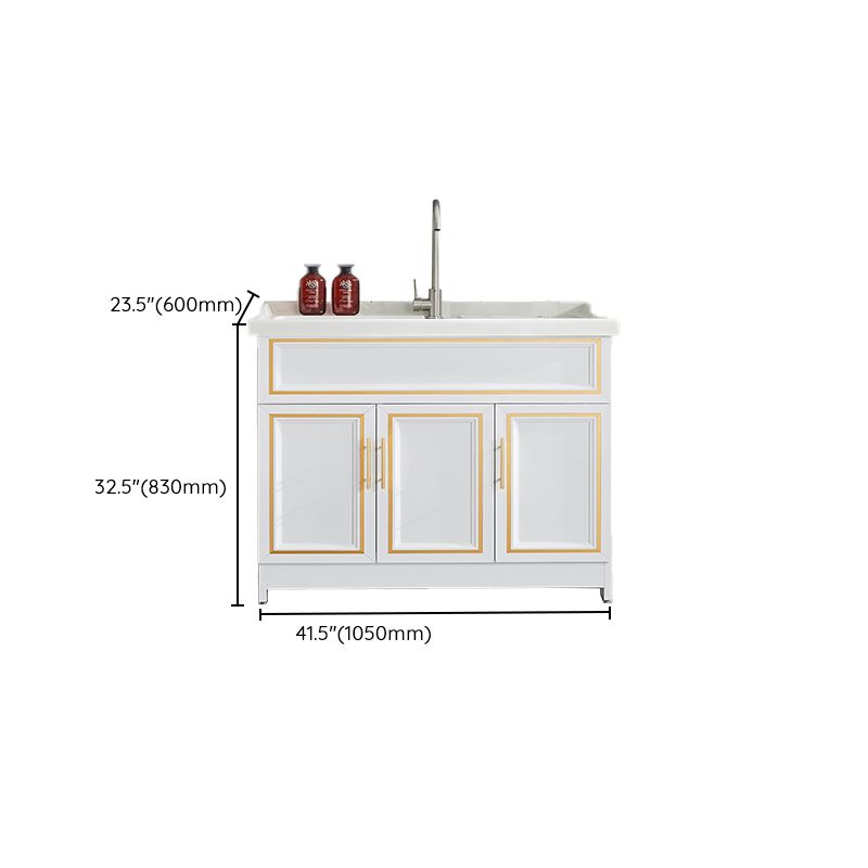 Bathroom Sink Vanity Ceramic Sink Drawers Storage Shelf Vanity with Faucet