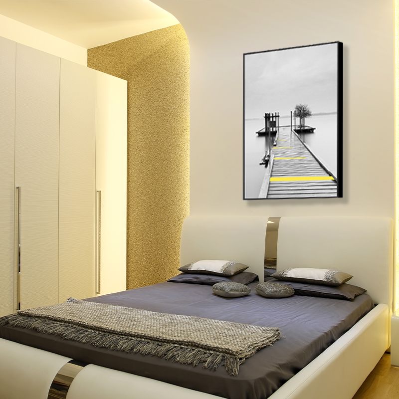 Zachte kleur zeezicht canvas prints landschap modernistische huis muur kunst decor voor salon