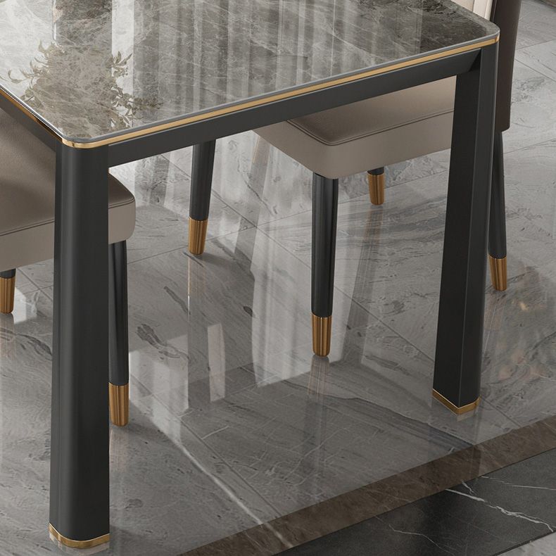 Oak Solid Wood Legs Dining Table Mid-Century Rectangle Dining Table