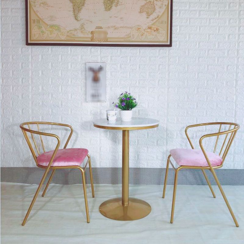 Tulip Base Dining Table Marble Gold Base Traditional Luxury Dining Table