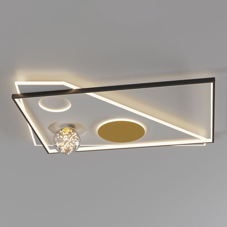 Modern Lighting Fixture LED Flush Mounted Ceiling Lights with Glass Shade