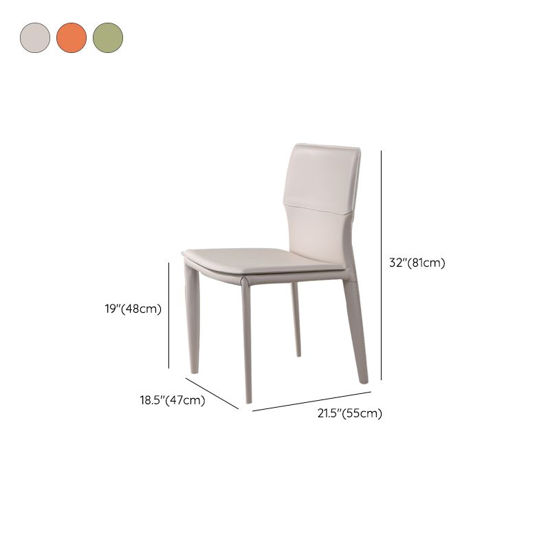 Designer Style Armless Chair Leather Upholstered Indoor Chair for Restaurant
