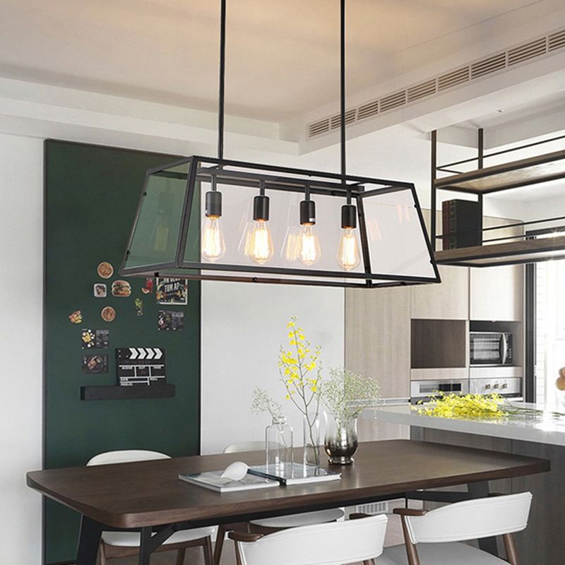 Glass 4 Lights Island Candelier Light Lights Lights Lightings para comedor
