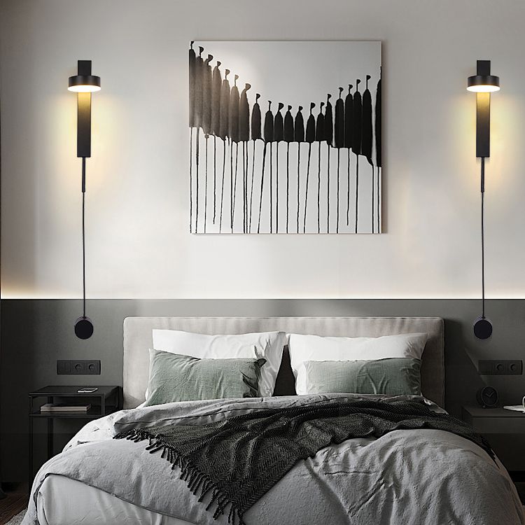 Metal Round Shape Wall Light Modern Style 1 Light Wall Mount Light