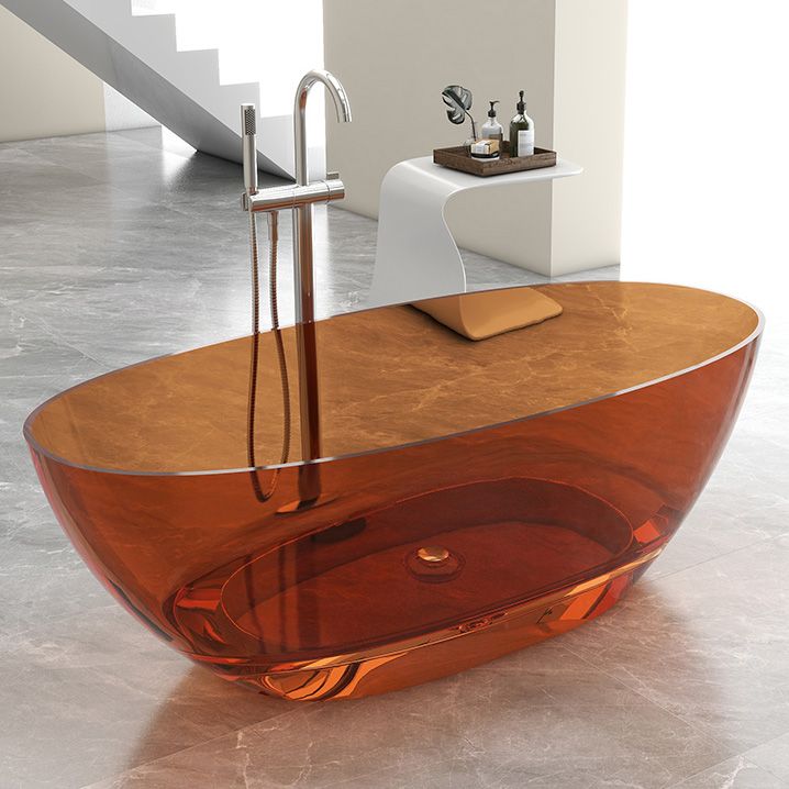 Antique Finish Soaking Bathtub Modern Stand Alone Oval Bath Tub