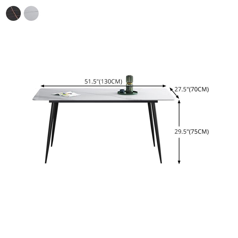 Rectangle Shape Industrial Style Dining Table Sintered Stone Fixed Table for Restaurant