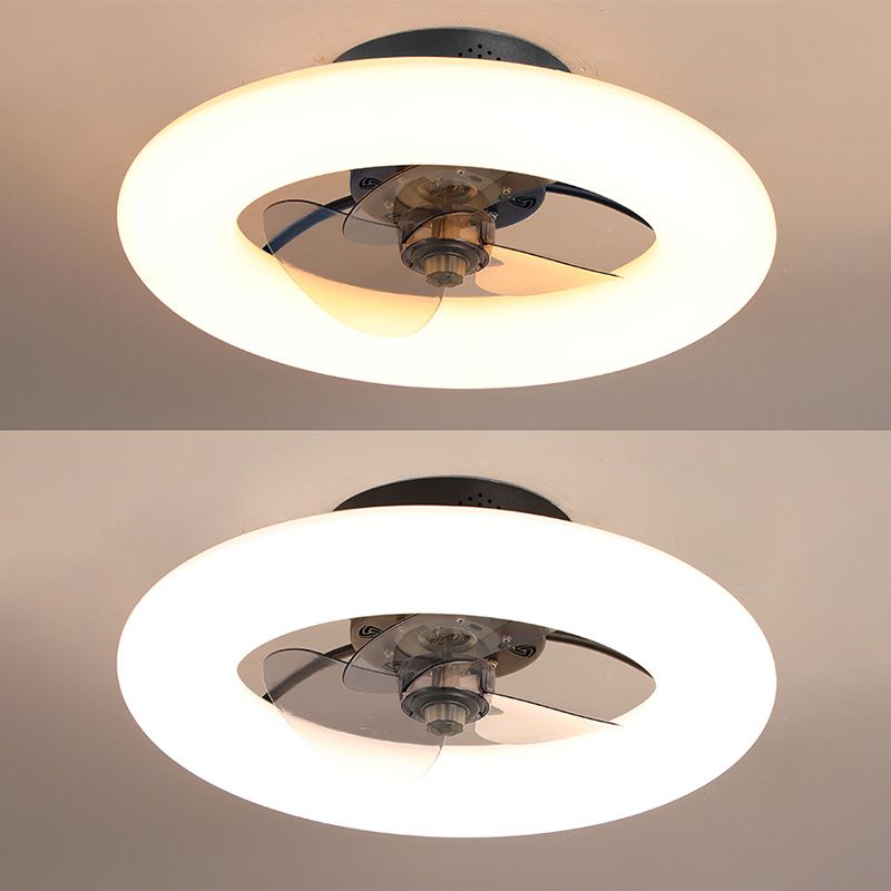 Einfacher stilvoller Donut -förmiger Lüfterlampe Acryl -Esszimmer LED SEMI BUSH Deckenleuchte