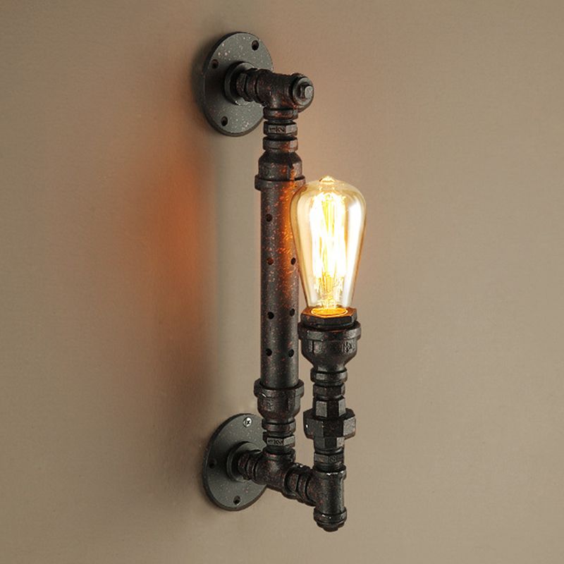 1 Head Wall Light Retro Style Pipe Arm Metallic Wall Lighting Fixture for Restaurant