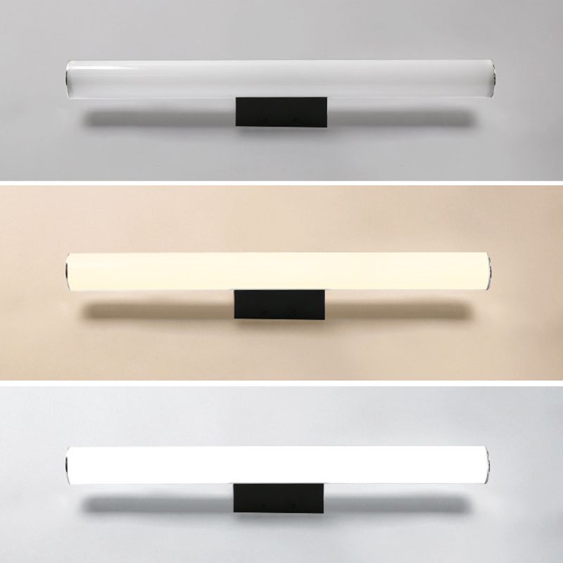 Metal Linear Vanity Lamp Modern 1-Light Vanity Wall Lights in White