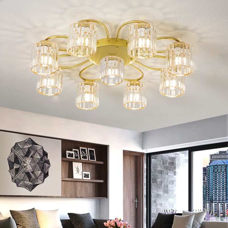 Contemporary Flush Light Fixture Glass Flush Mount Lights for Living Room
