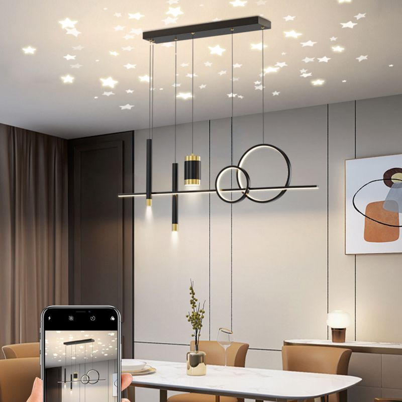Cylinder Island Light Fixtures Contemporary Metal Pendant Lights for Kitchen