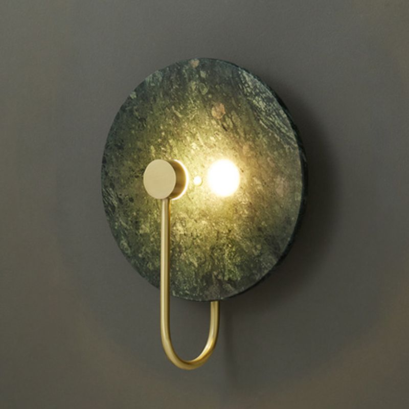 Lampada con applique rotonda lampada moderna a parete a 1 luci con tonalità in pietra