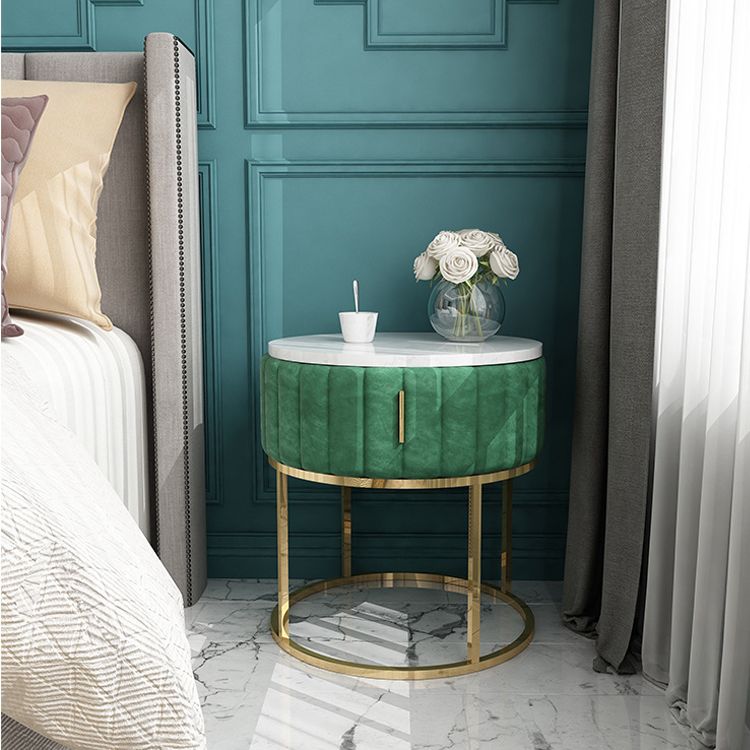 Metal and Slate Bedside Cabinet Modern Minimalist Bedside Table with Drawer