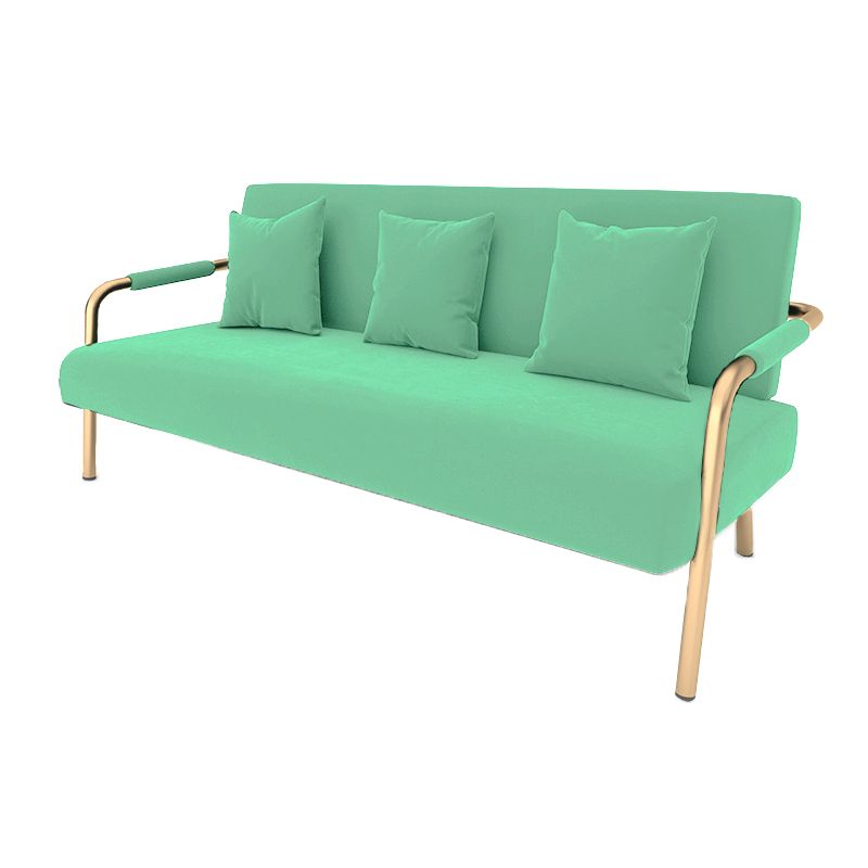 28.35" High Velvet 3-seater Sofa with Square Arm for Apartment